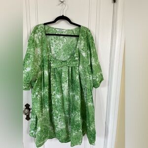 eShakti green and white top Size 6x-36w
